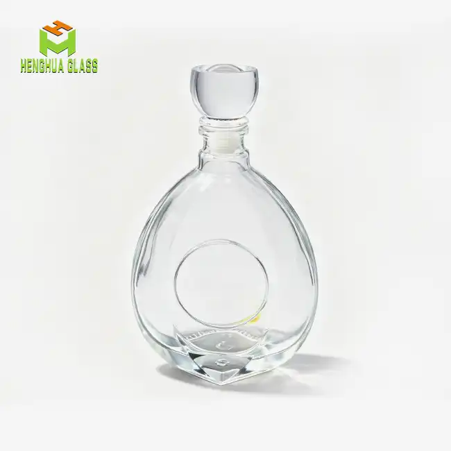 750ml elliptical crystal white glass wine bottle